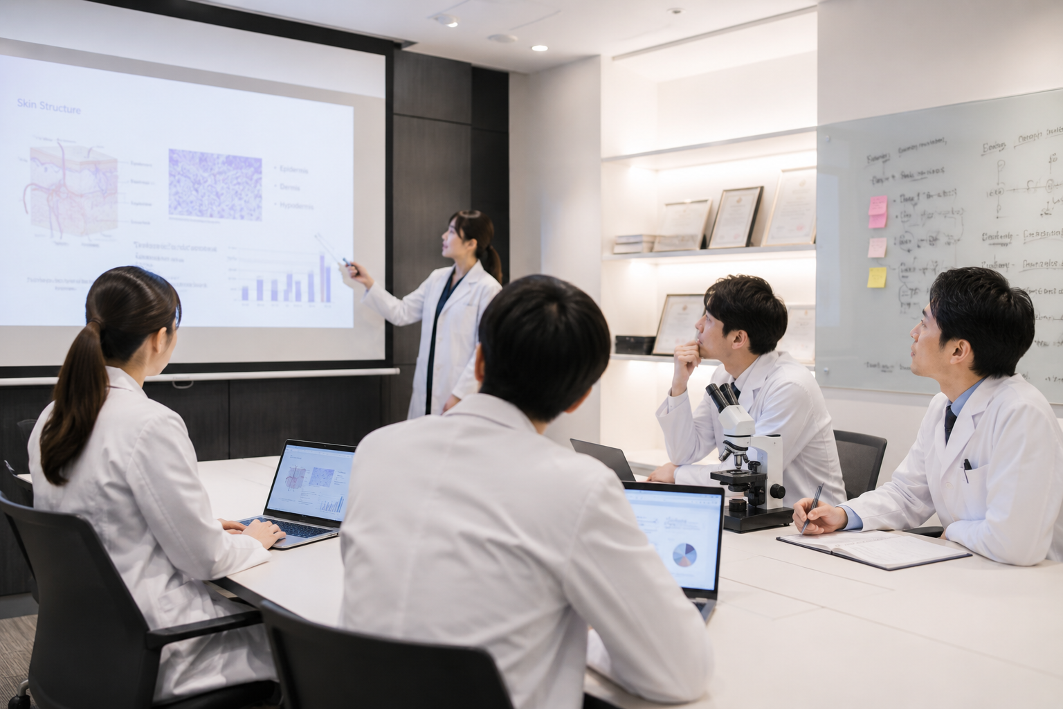 医師が医療技術を学ぶ院内研修の様子